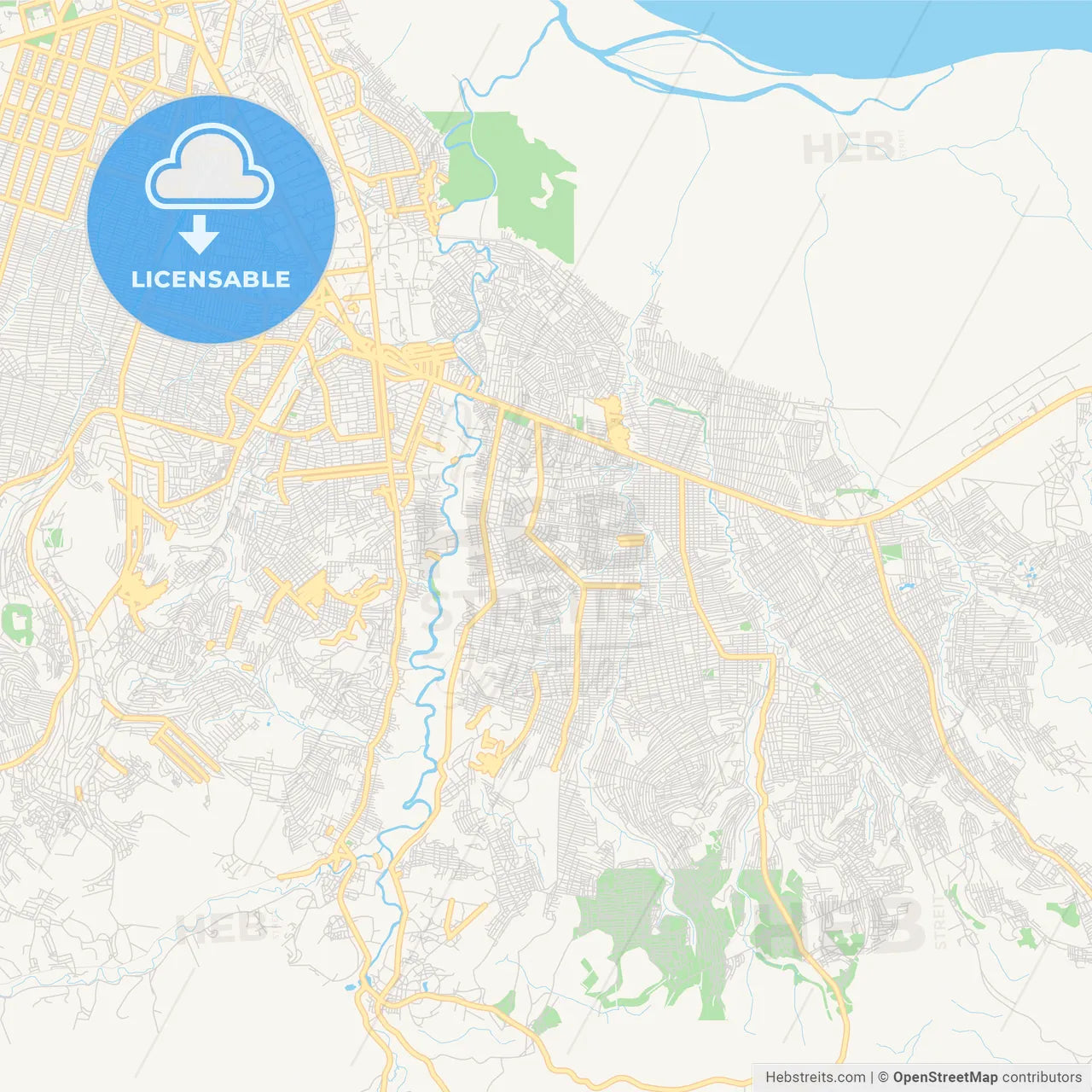Printable street map of Masina, DR Congo