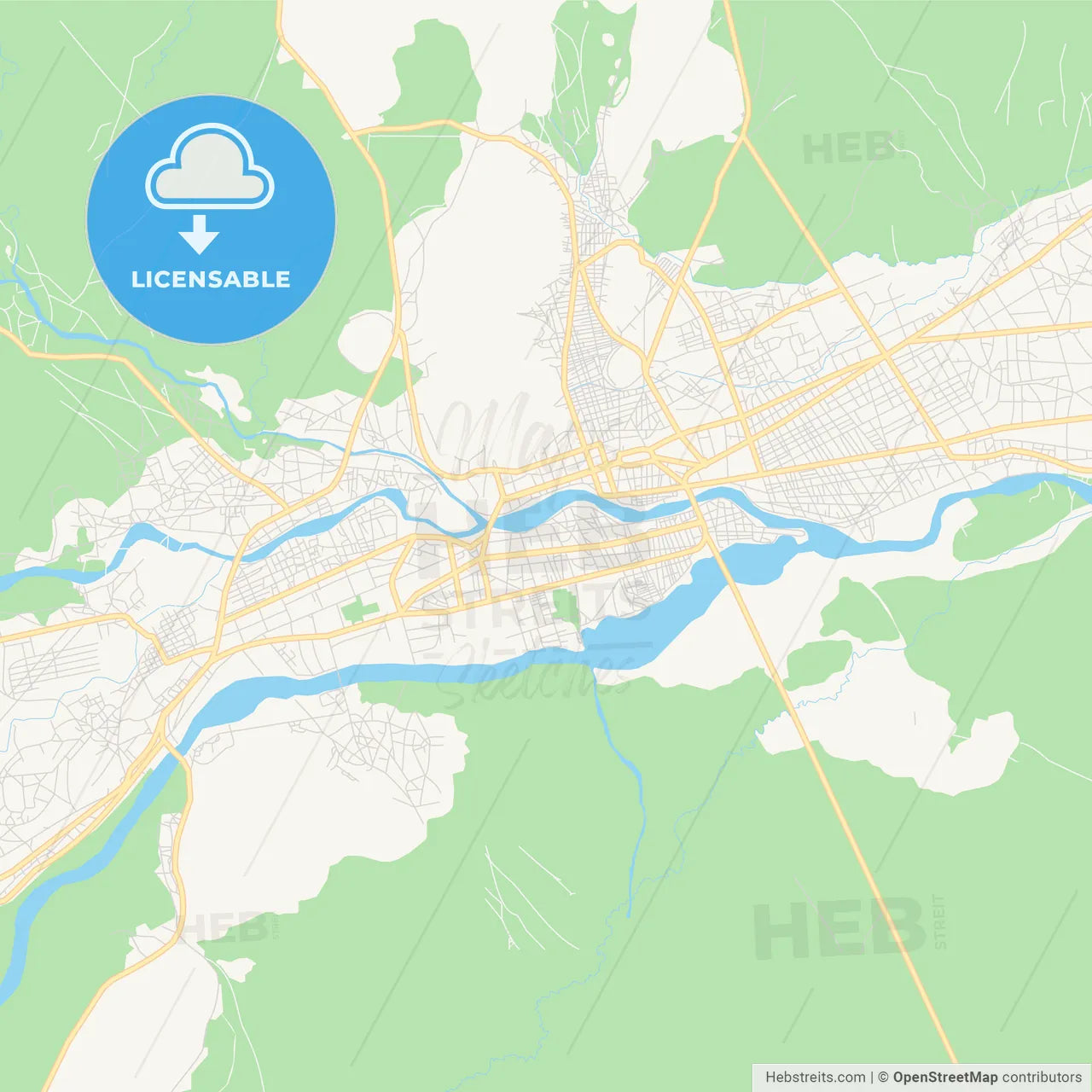 Printable street map of Maroua, Cameroon