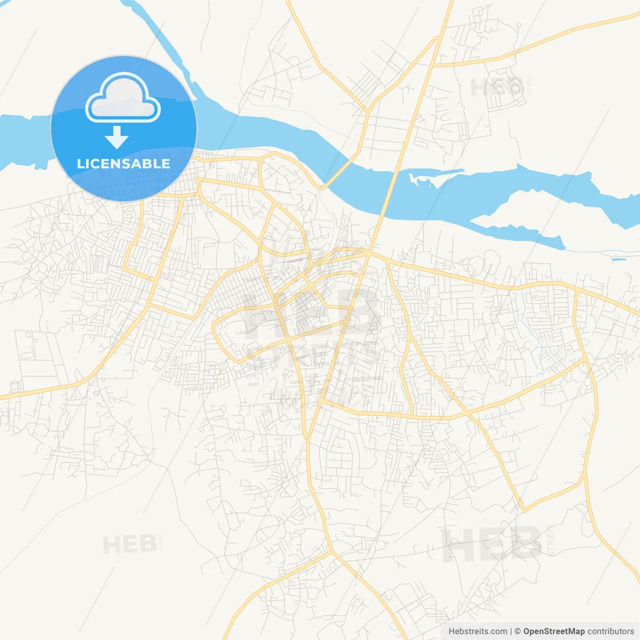 Printable street map of Makurdi, Nigeria