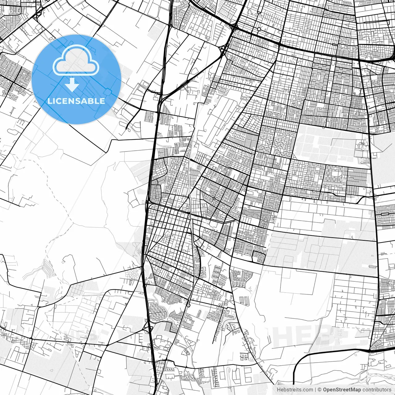 Vector PDF map of San Bernardo, Chile