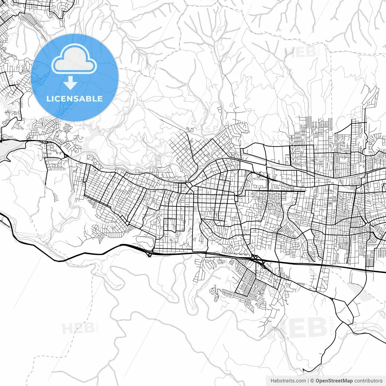 Vector PDF map of Quilpue, Chile