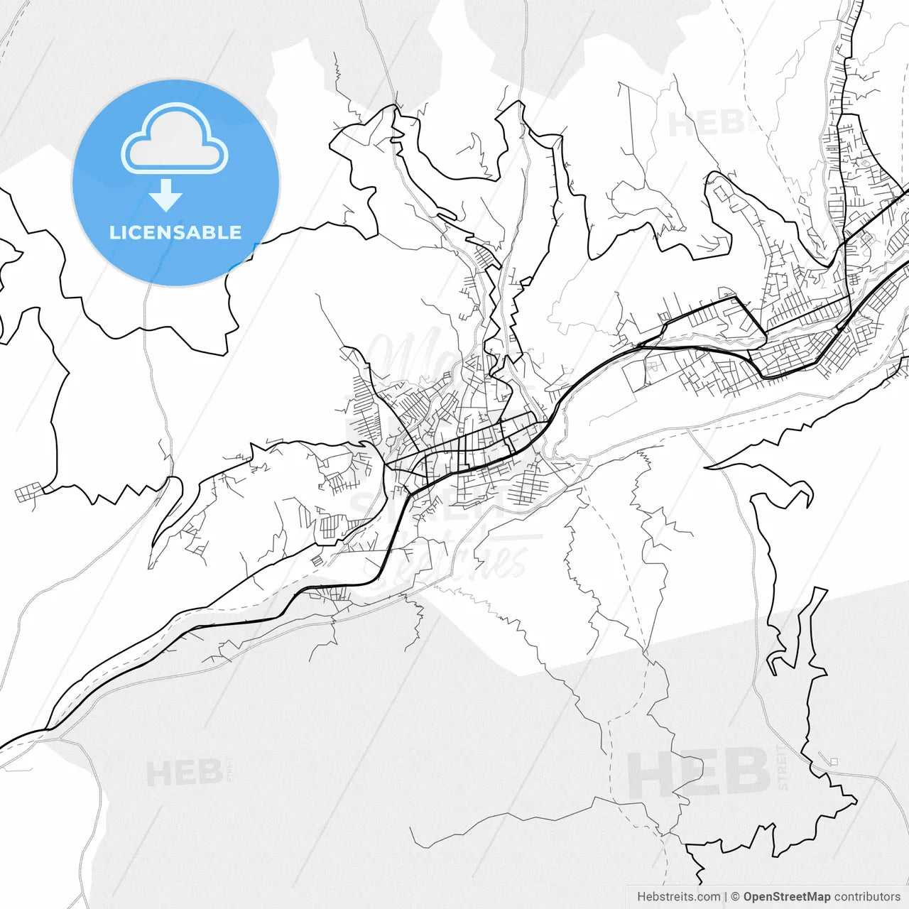 Vector PDF map of Ejido, Venezuela