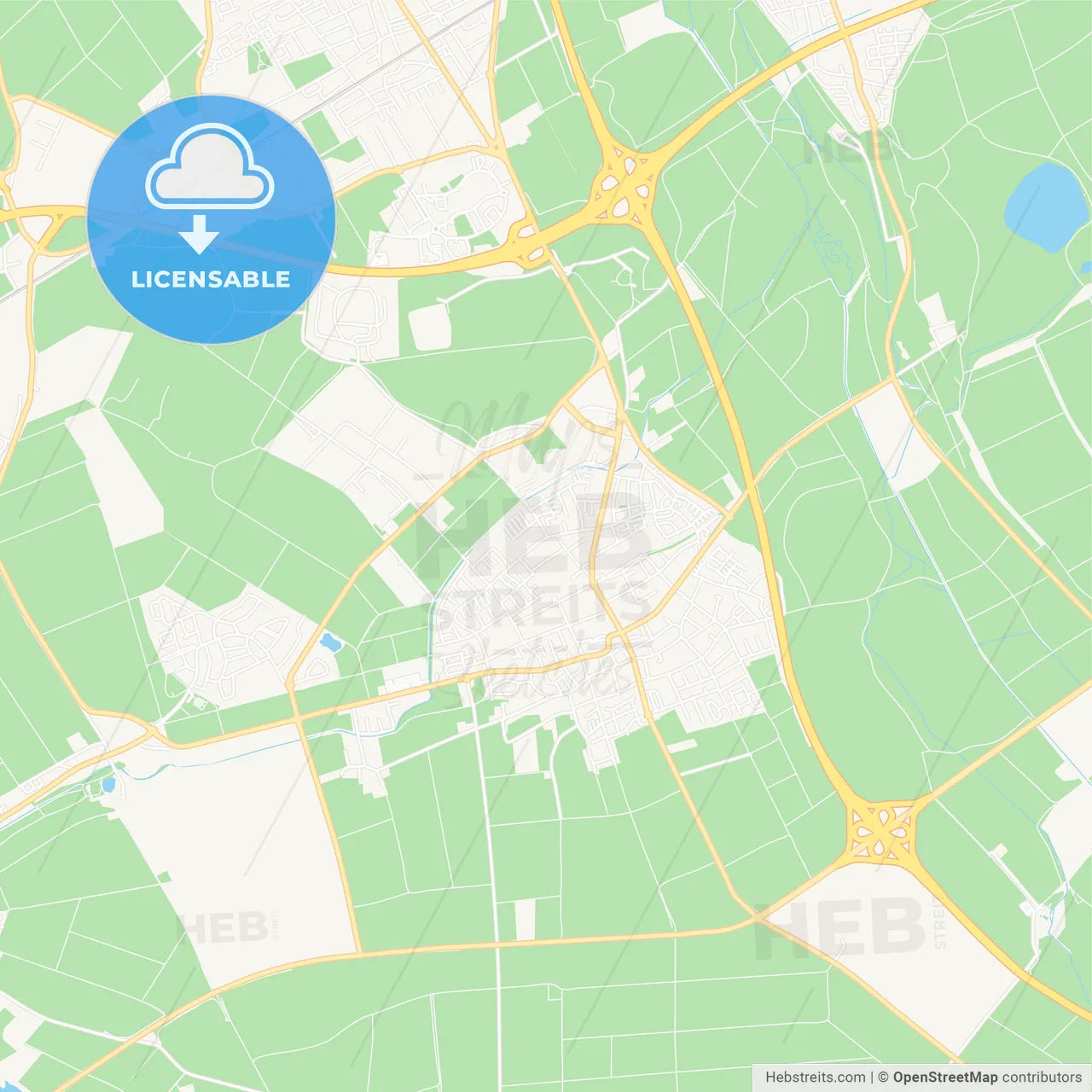 Kerpen, Germany Vector Map - Classic Colors