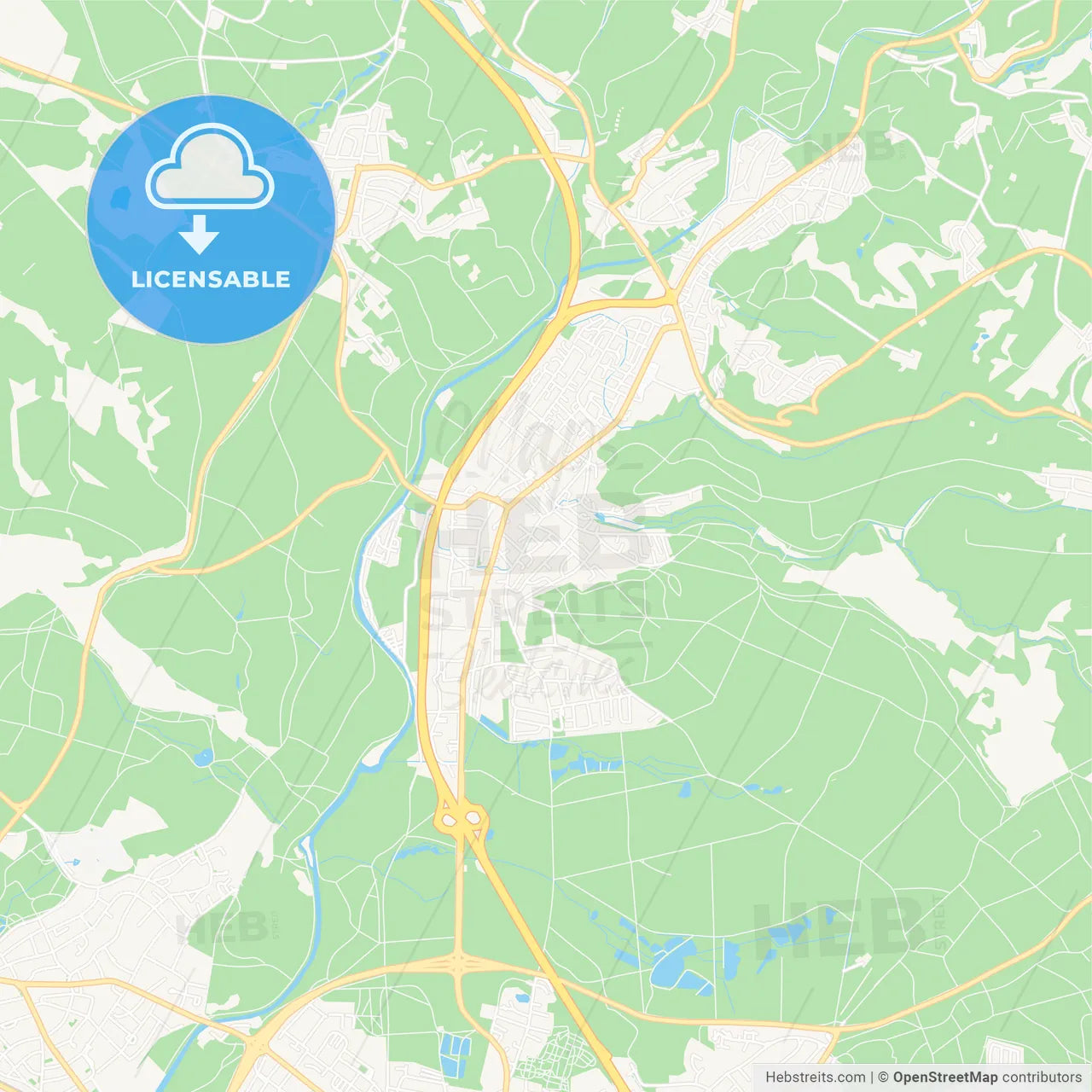 Lohmar, Germany Vector Map - Classic Colors