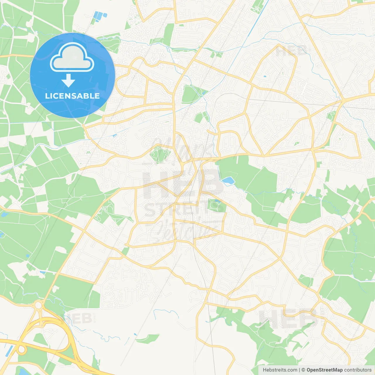 Altrincham, England Vector Map - Classic Colors