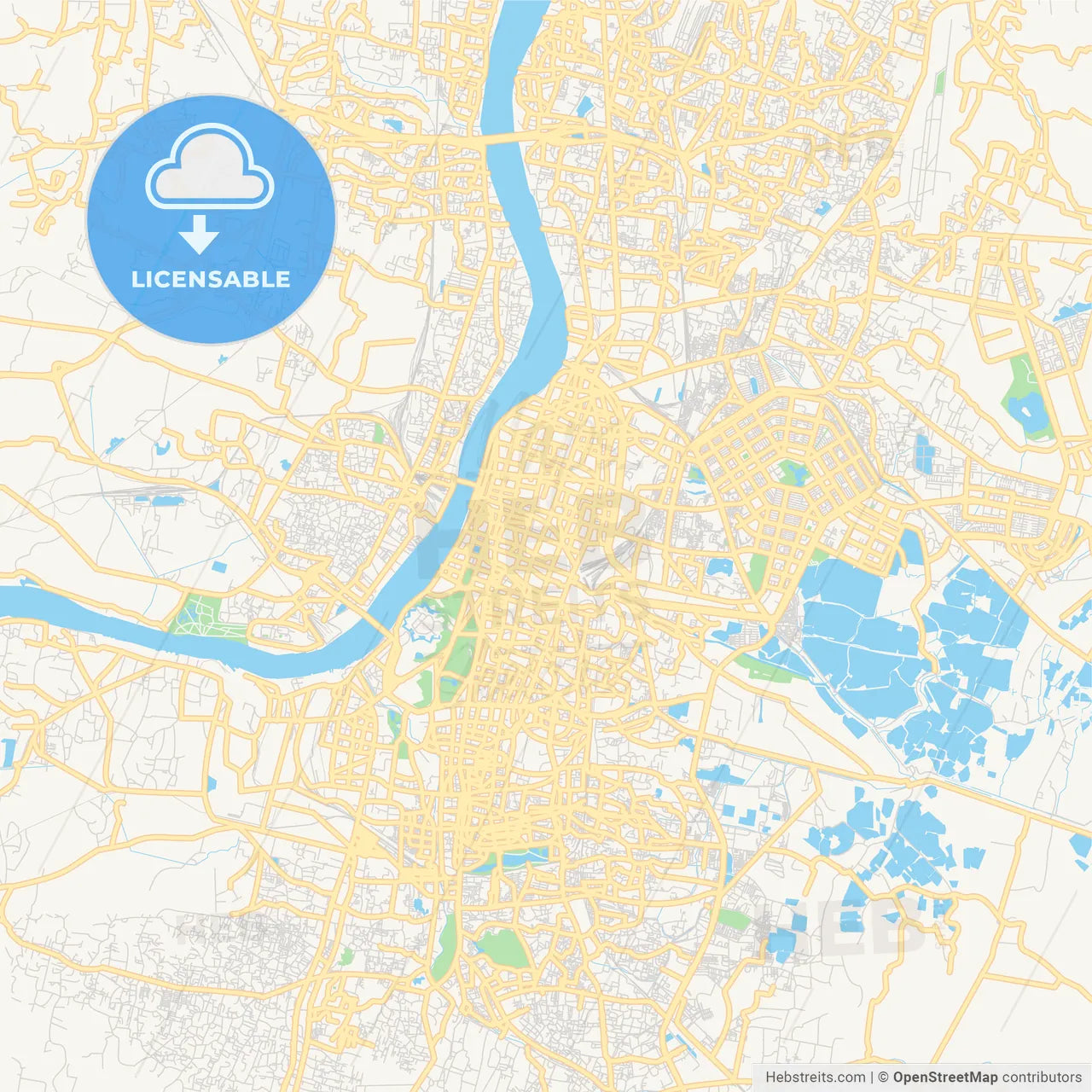 Printable street map of Kolkata, India