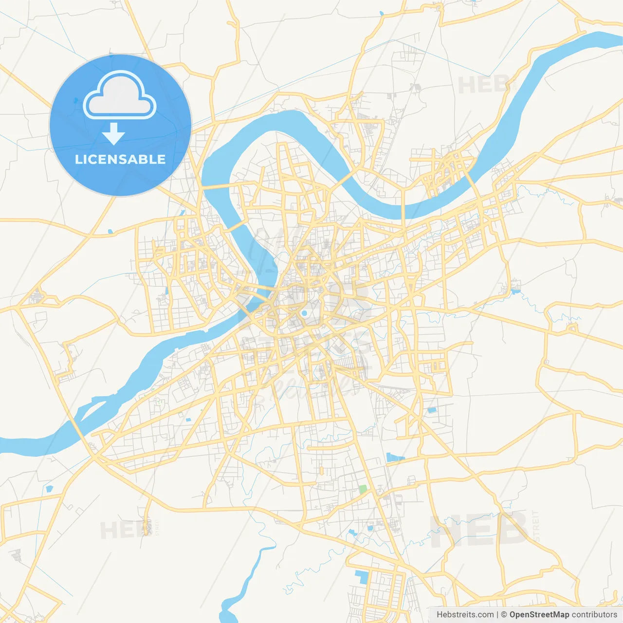 Printable street map of Surat, India