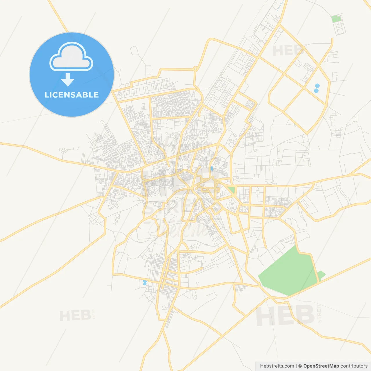 Printable street map of Bikaner, India