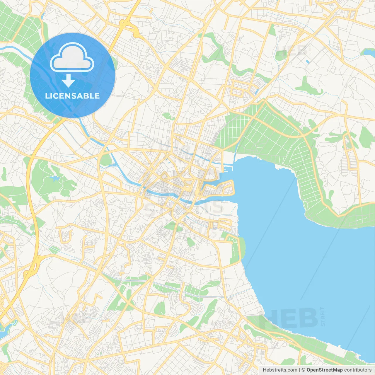 Printable street map of Tsuchiura, Japan