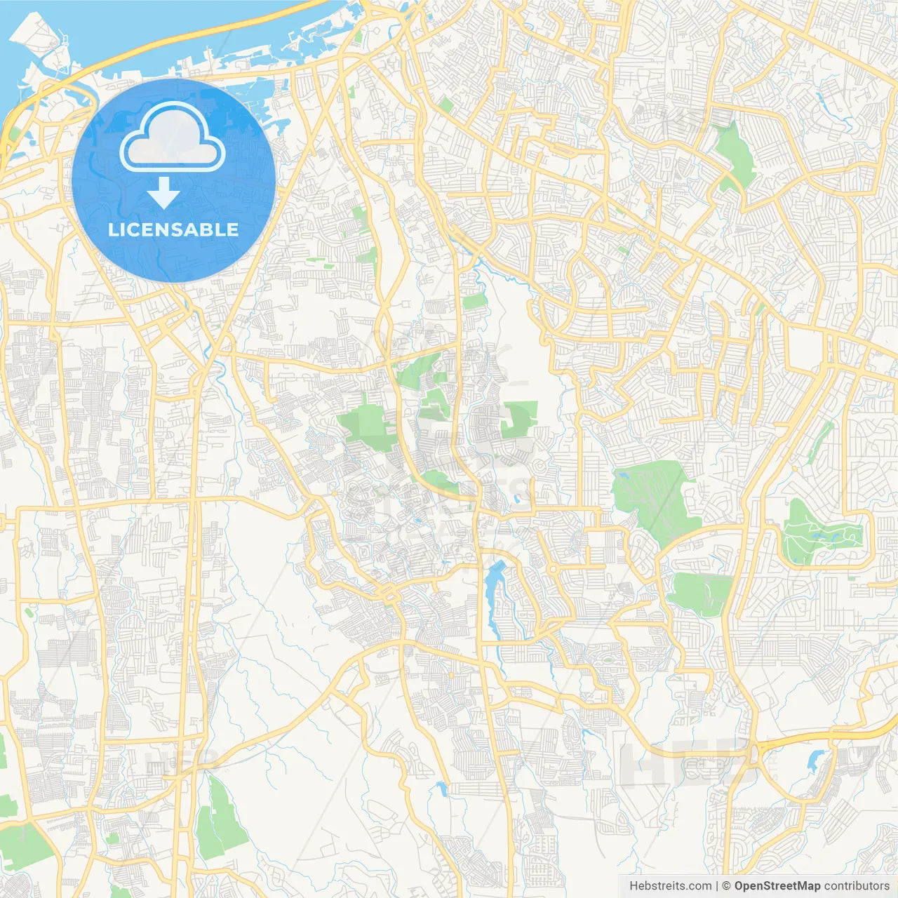 Printable street map of Bacoor, Philippines