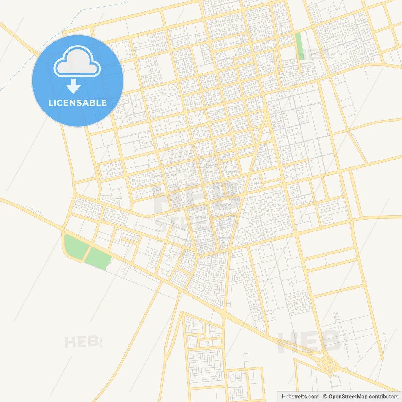 Printable street map of Hafr Al-Batin, Saudi Arabia