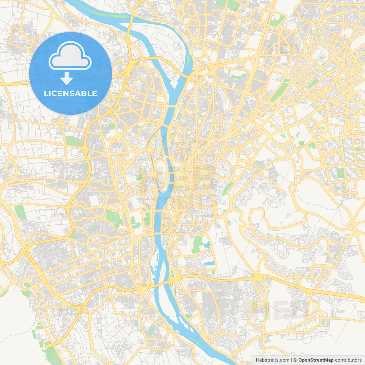 Printable street map of Cairo, Egypt