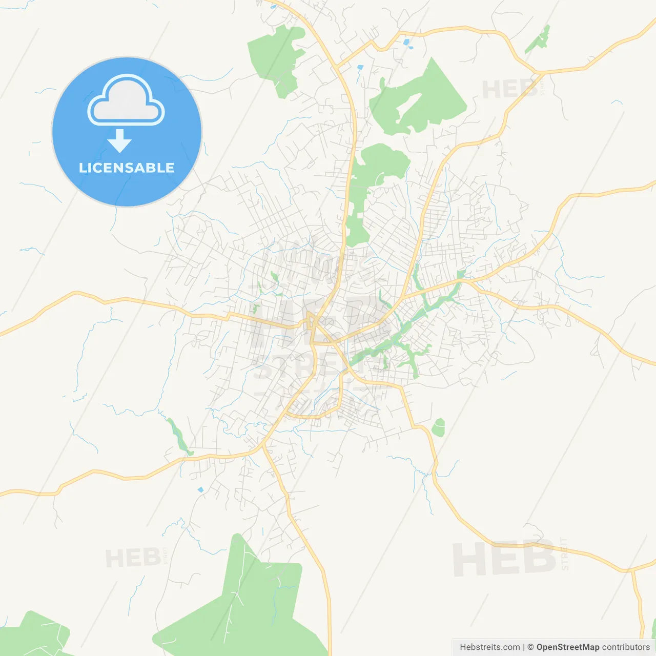 Printable street map of Nzerekore, Guinea