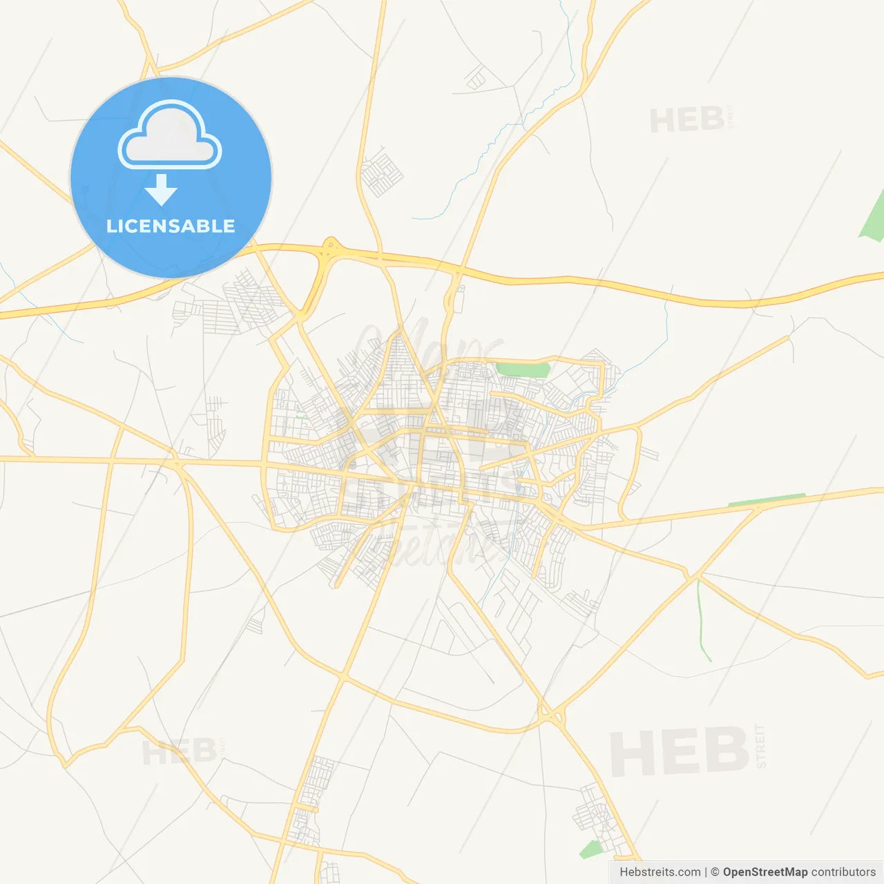 Printable street map of El Eulma, Algeria