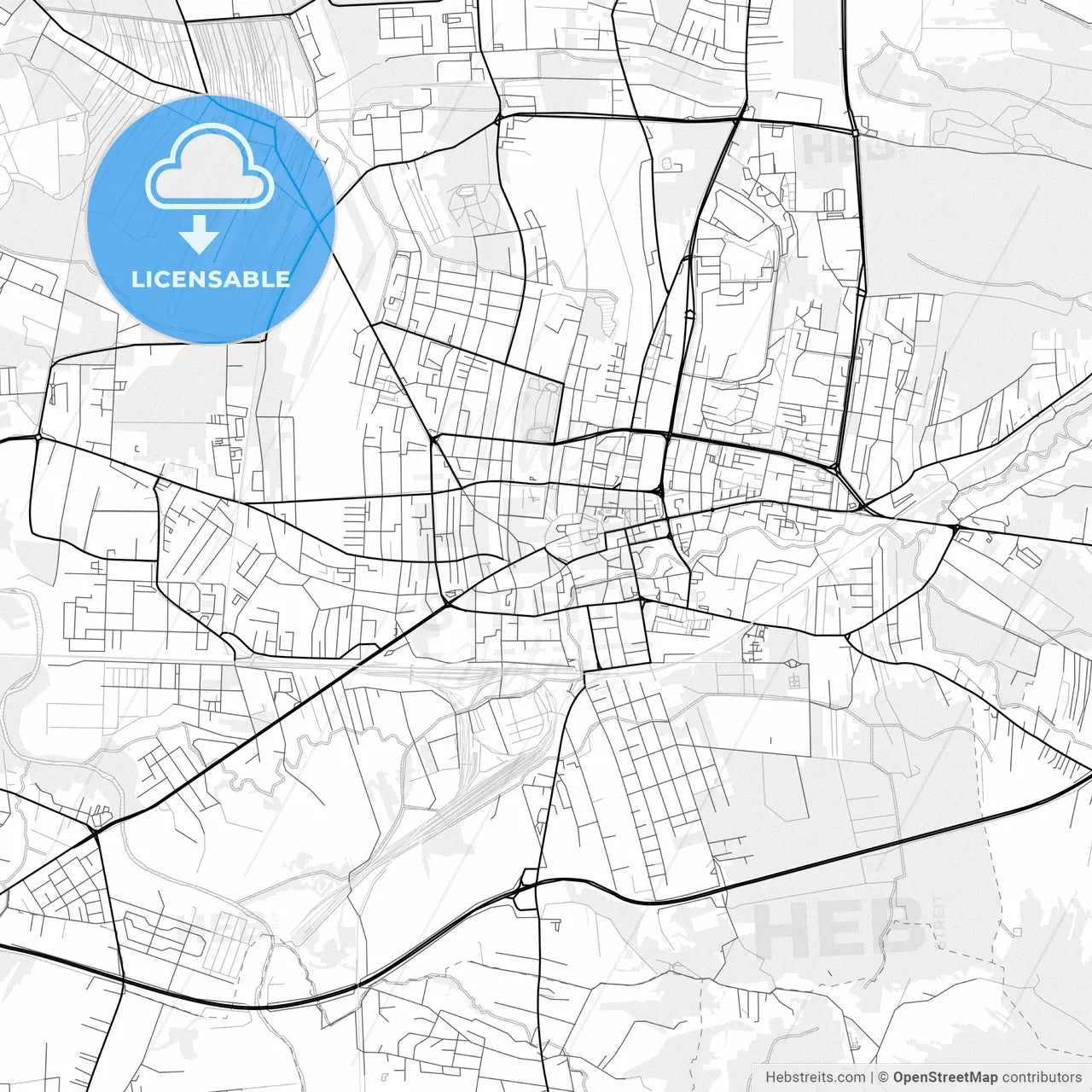 Vector PDF map of Tarnów, Poland