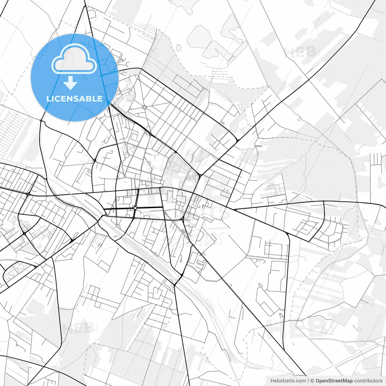 Vector PDF map of Siedlce, Poland