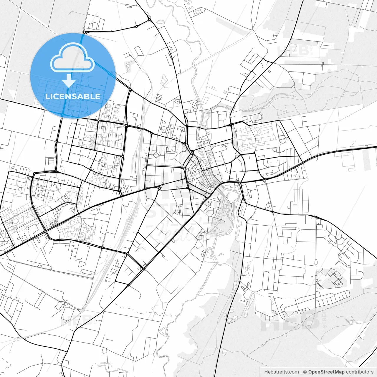 Vector PDF map of Słupsk, Poland