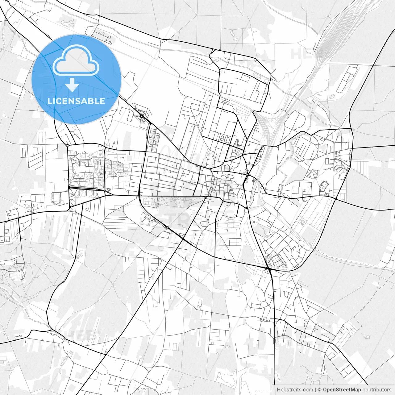 Vector PDF map of Tarnowskie Góry, Poland