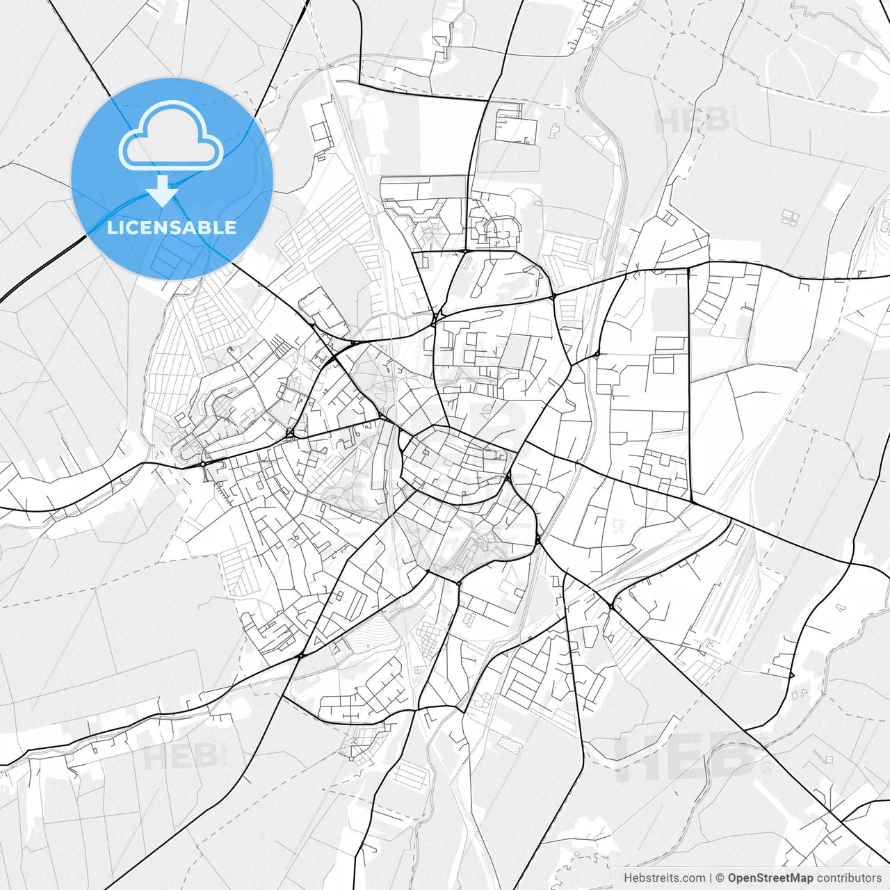 Vector PDF map of Świdnica, Poland
