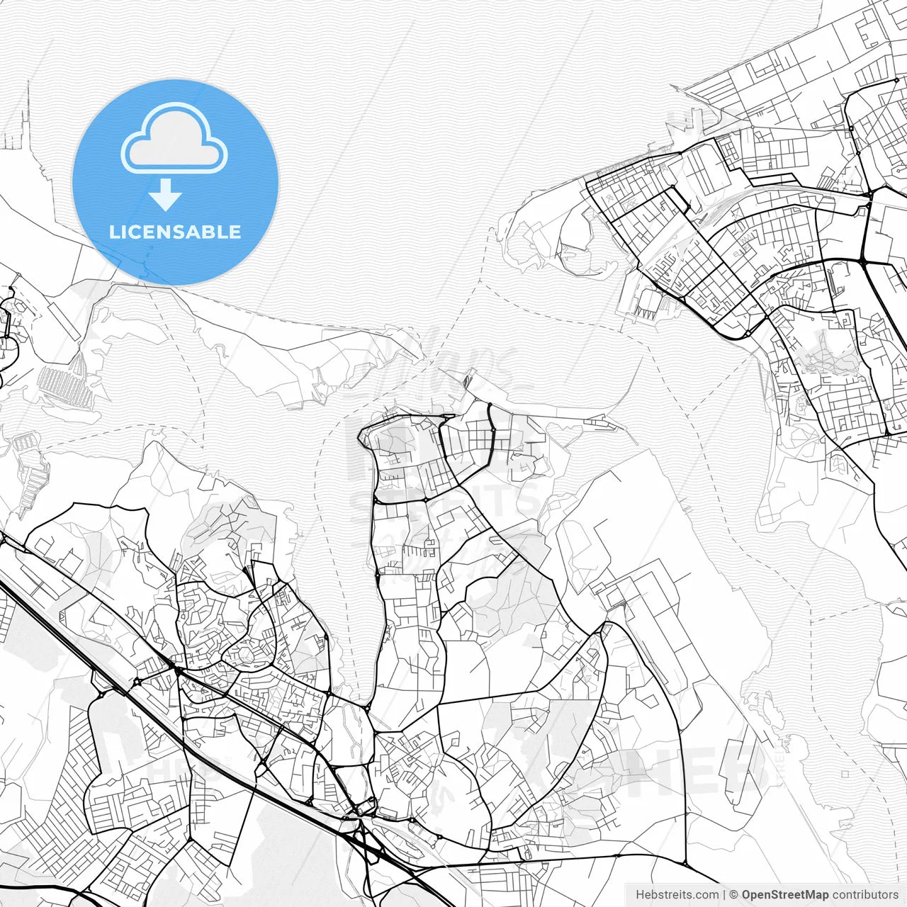 Vector PDF map of Seixal, Portugal