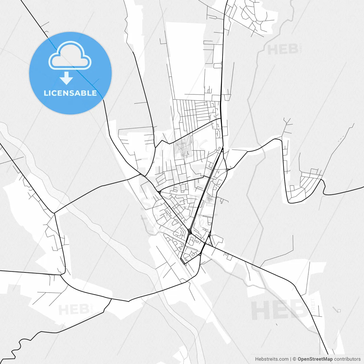 Vector PDF map of Vaslui, Romania