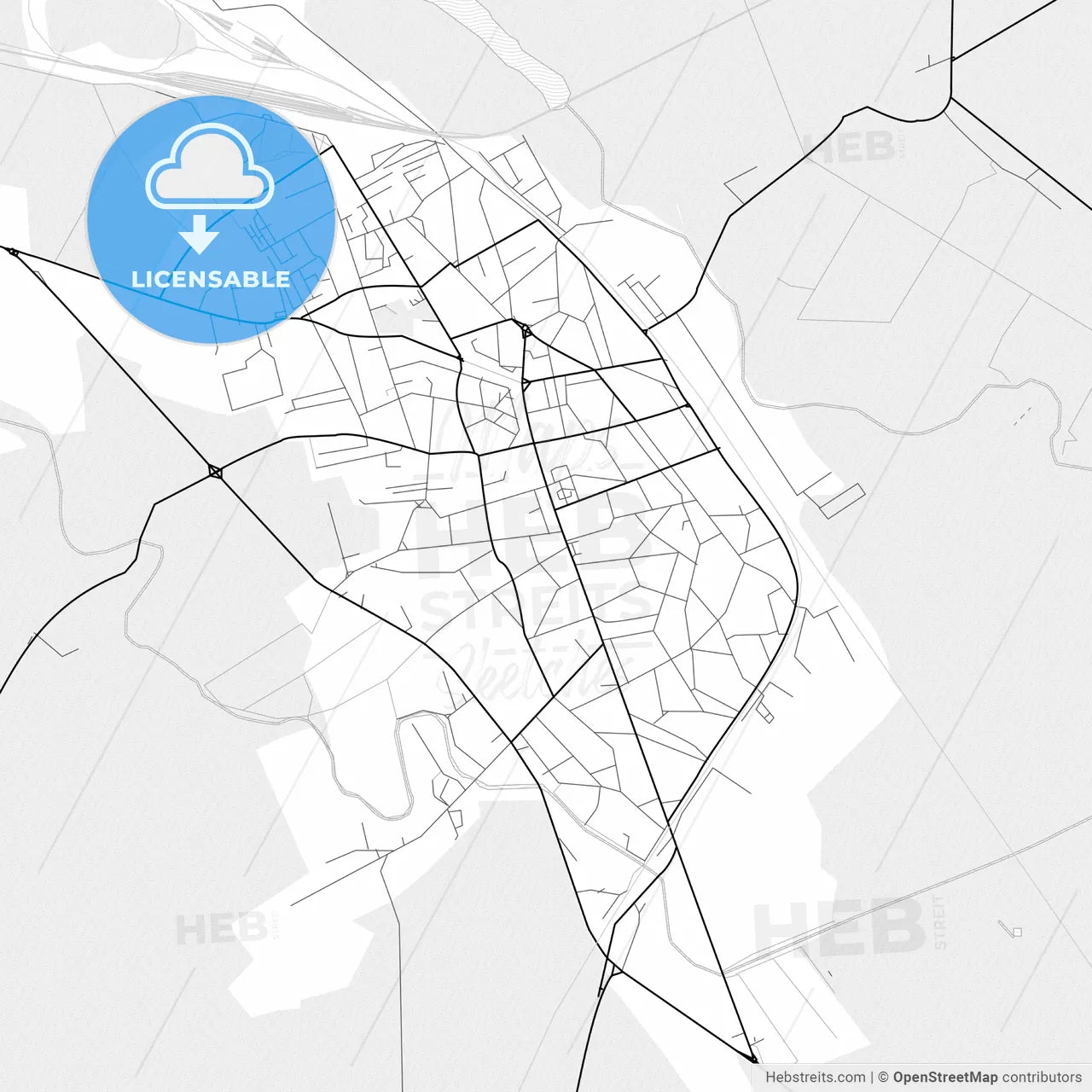 Vector PDF map of Roșiorii de Vede, Romania