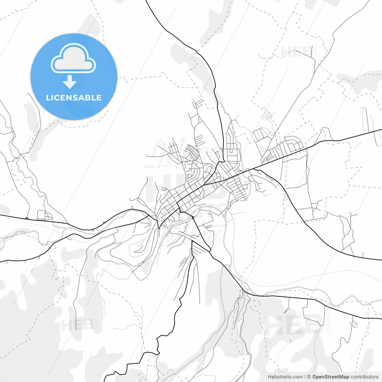 Vector PDF map of Prokuplje, Serbia