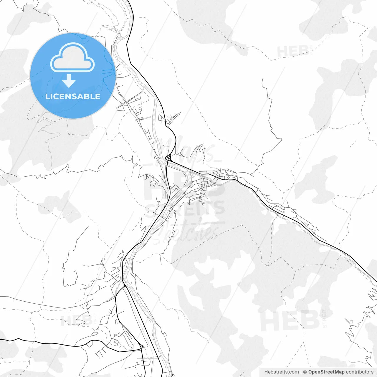 Vector PDF map of Prijepolje, Serbia