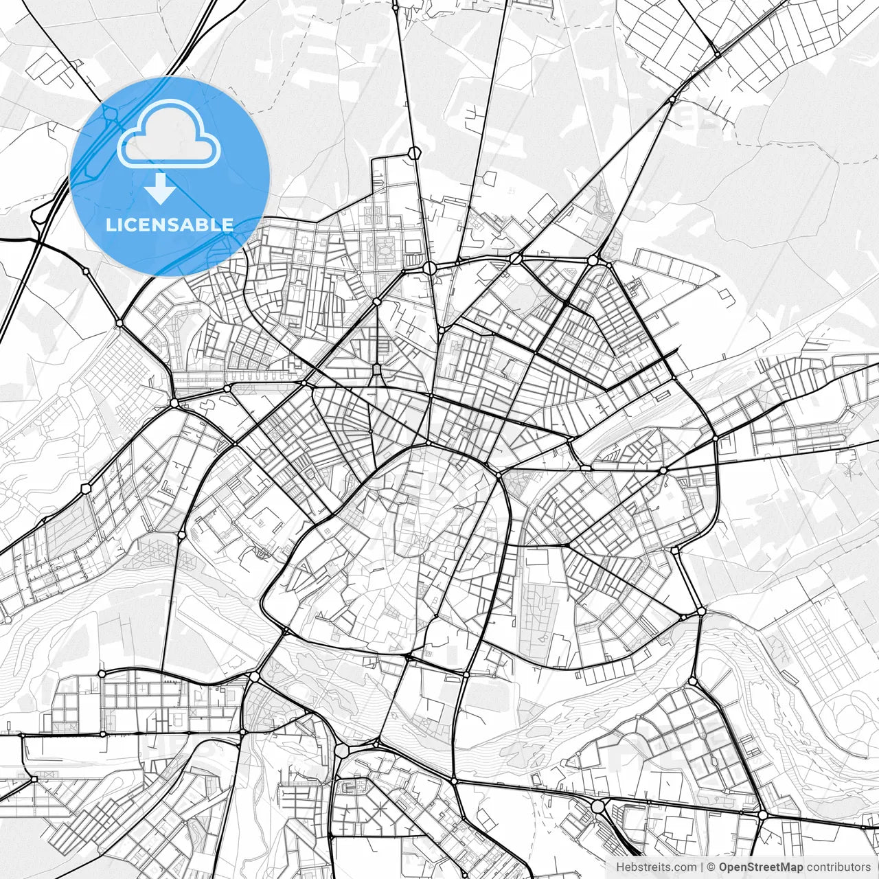 Vector PDF map of Salamanca, Spain