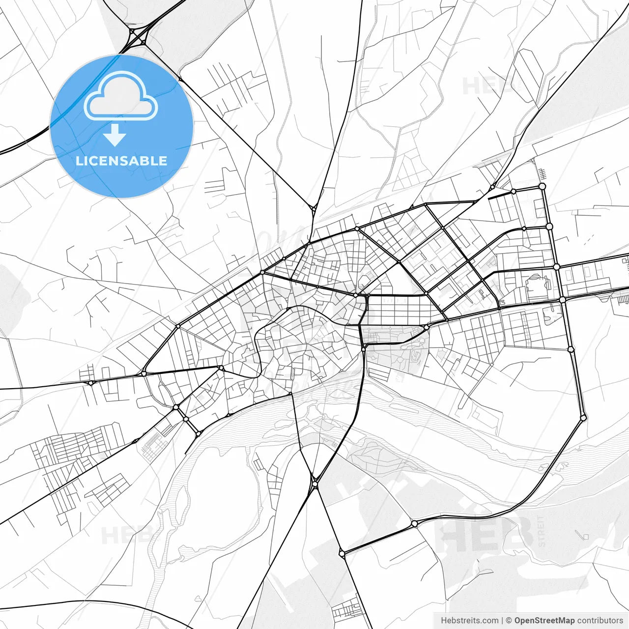 Vector PDF map of Talavera de la Reina, Spain