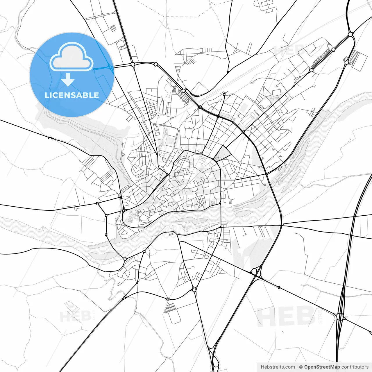 Vector PDF map of Zamora, Spain