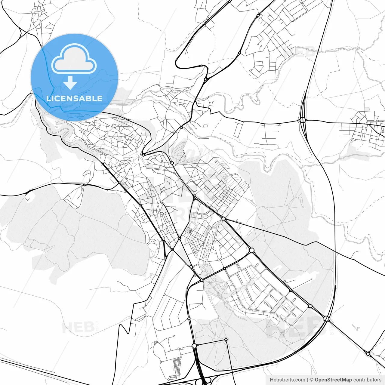 Vector PDF map of Segovia, Spain