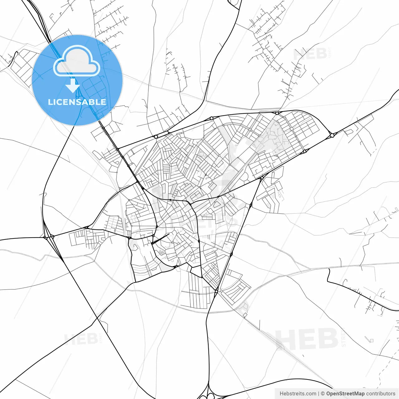 Vector PDF map of Utrera, Spain