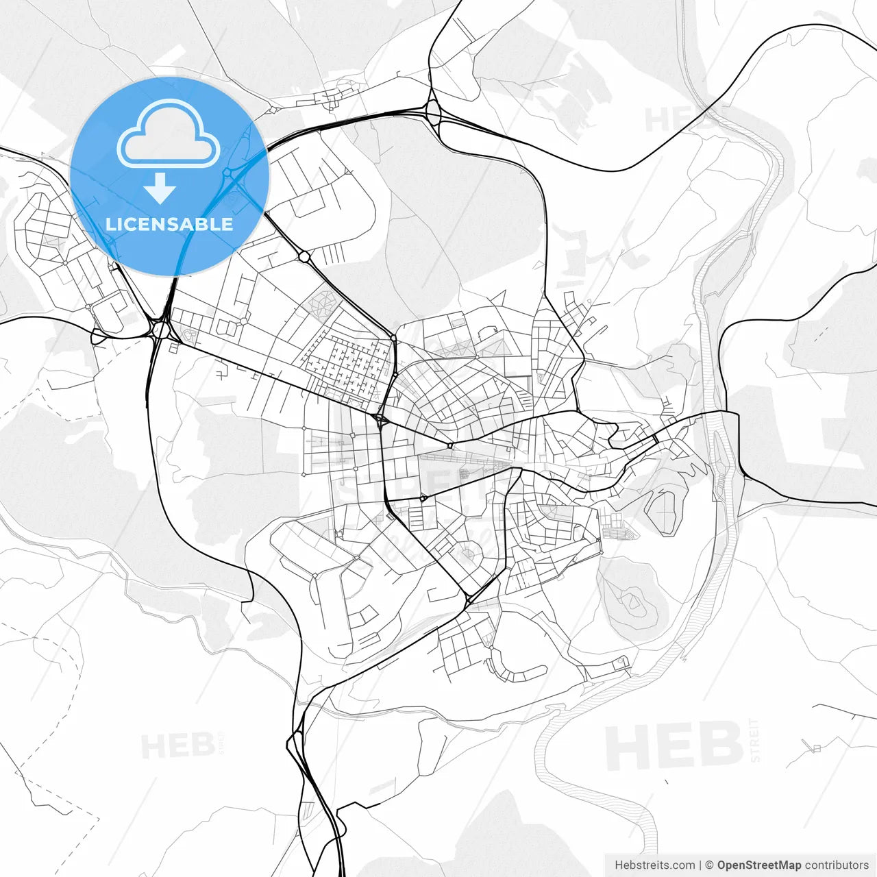 Vector PDF map of Soria, Spain