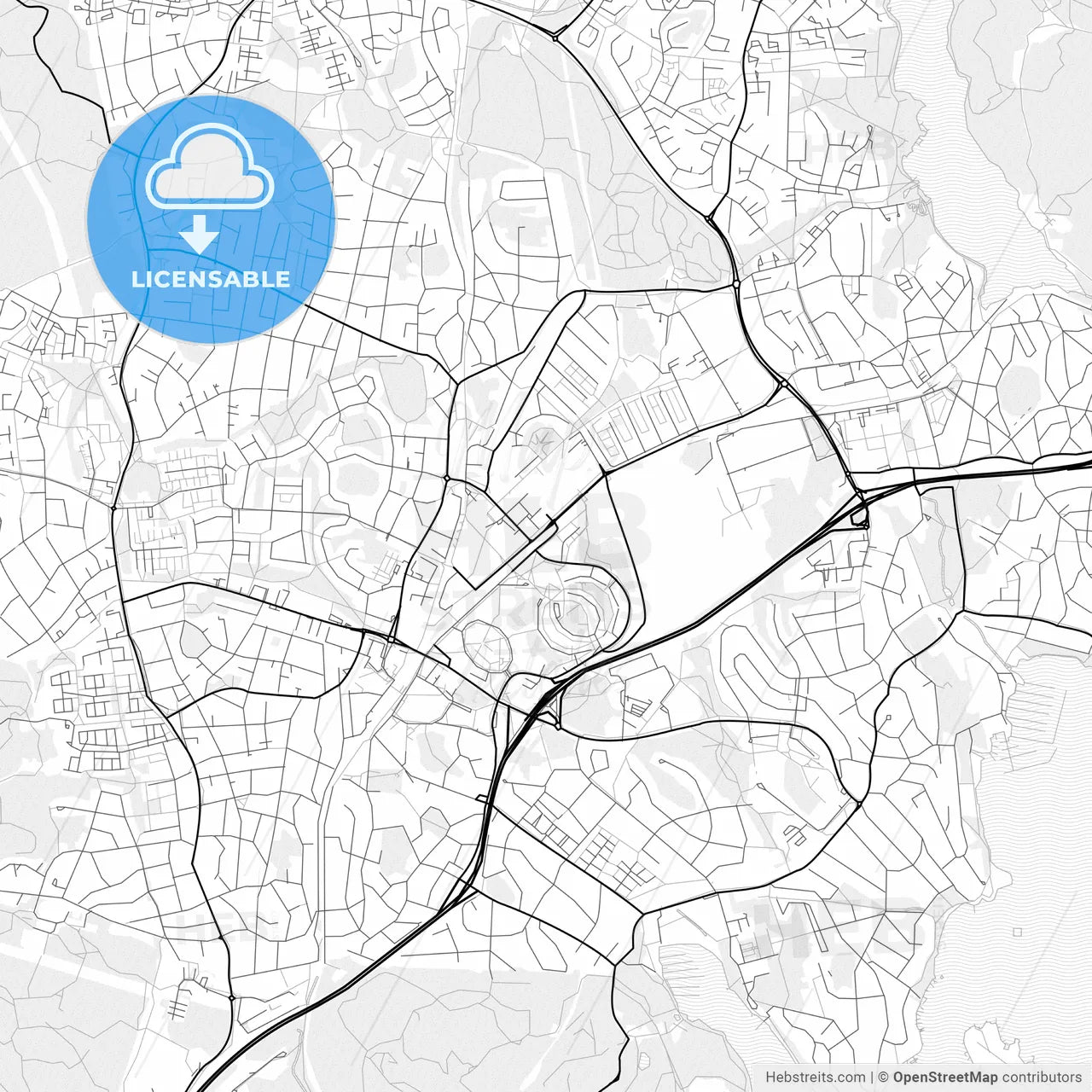 Vector PDF map of Täby, Sweden