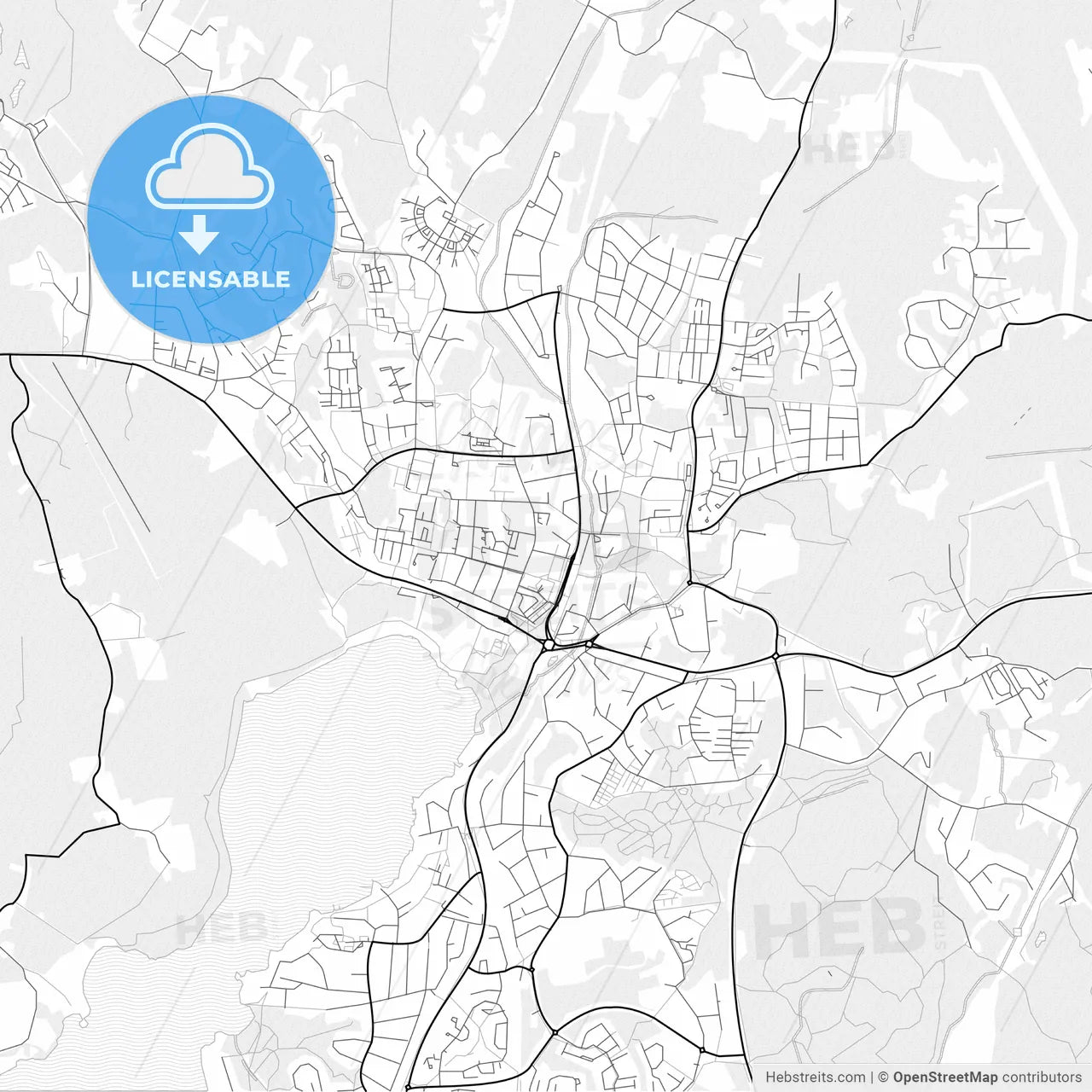 Vector PDF map of Vallentuna, Sweden