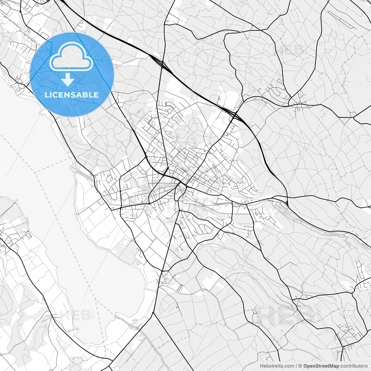 Vector PDF map of Uster, Switzerland