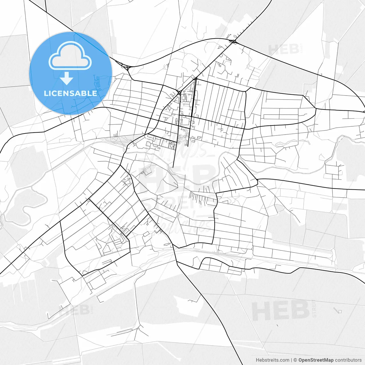 Vector PDF map of Tokmak, Ukraine
