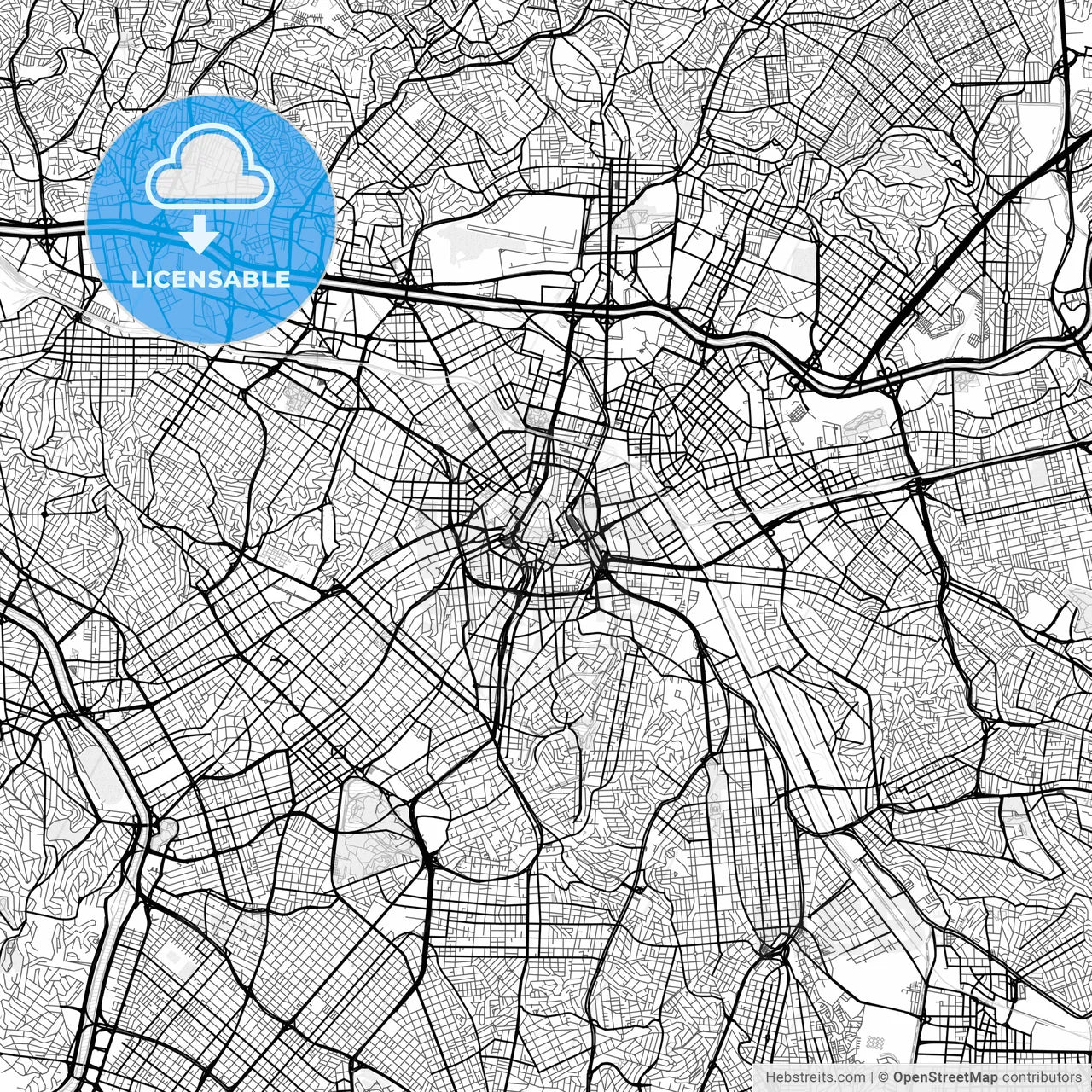 Vector PDF map of Sao Paulo, Brazil