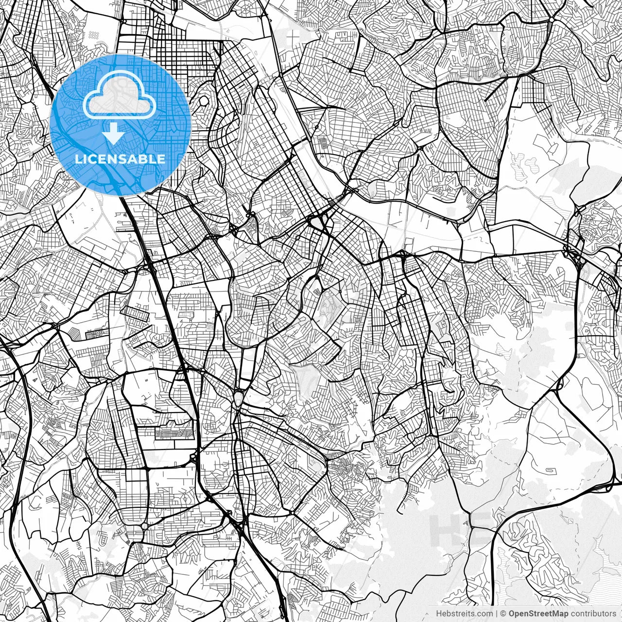 Vector PDF map of Santo Andre, Brazil
