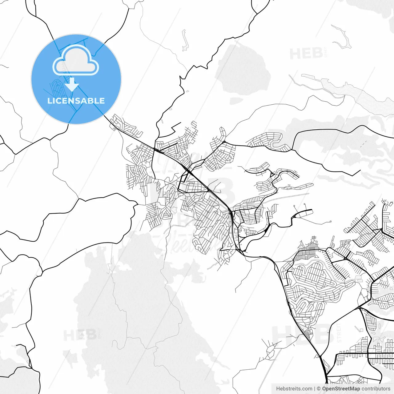 Vector PDF map of Serra, Brazil