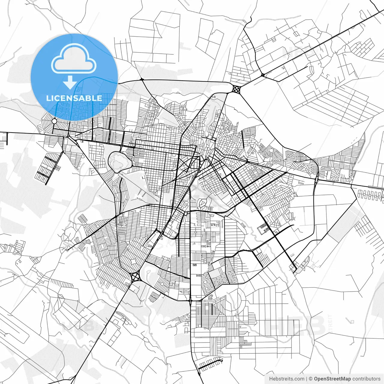Vector PDF map of Vitoria da Conquista, Brazil