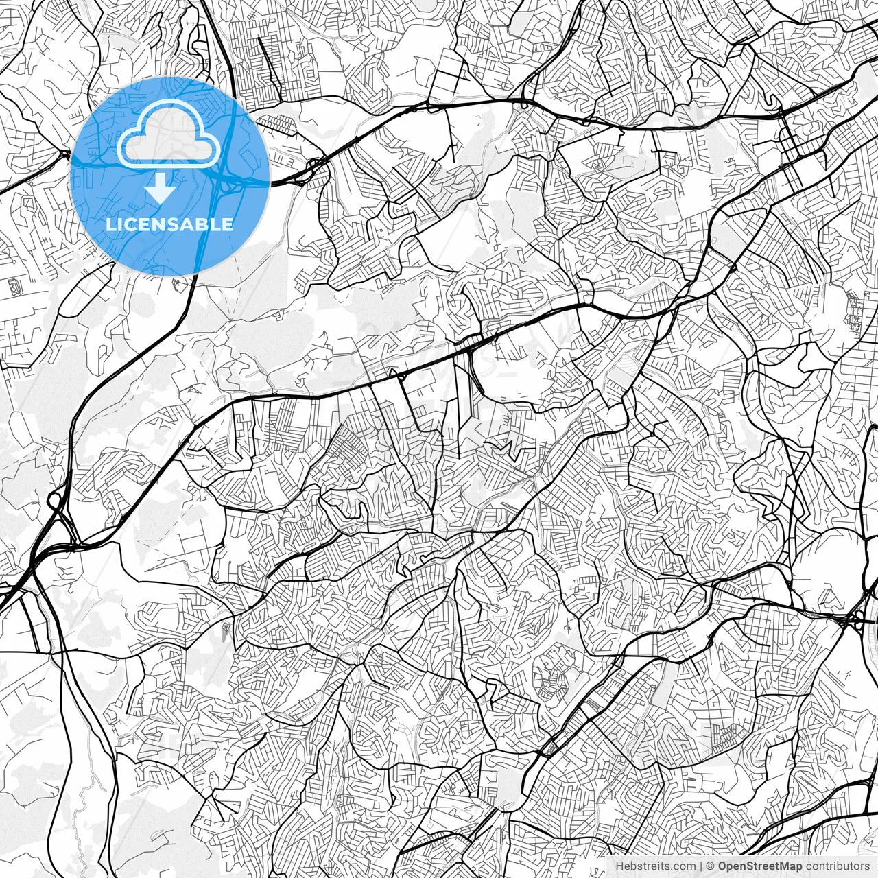 Vector PDF map of Taboao da Serra, Brazil