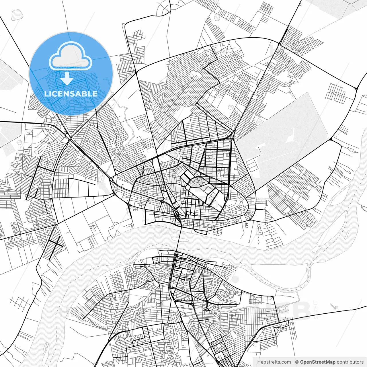 Vector PDF map of Petrolina, Brazil