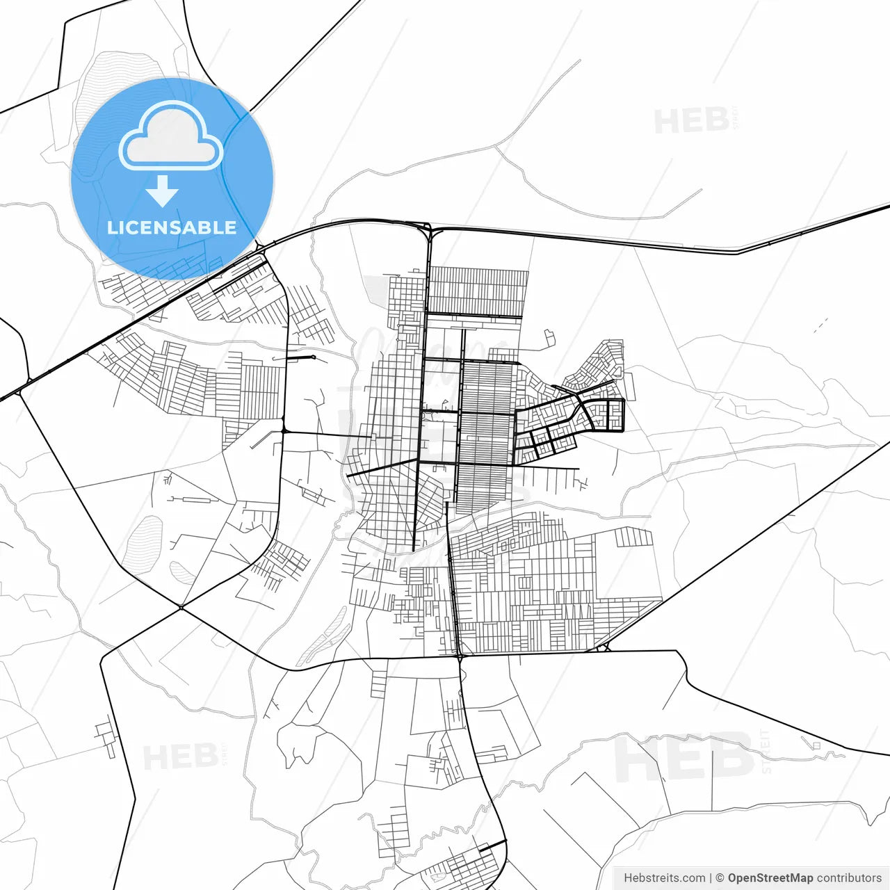 Vector PDF map of Planaltina, Brazil