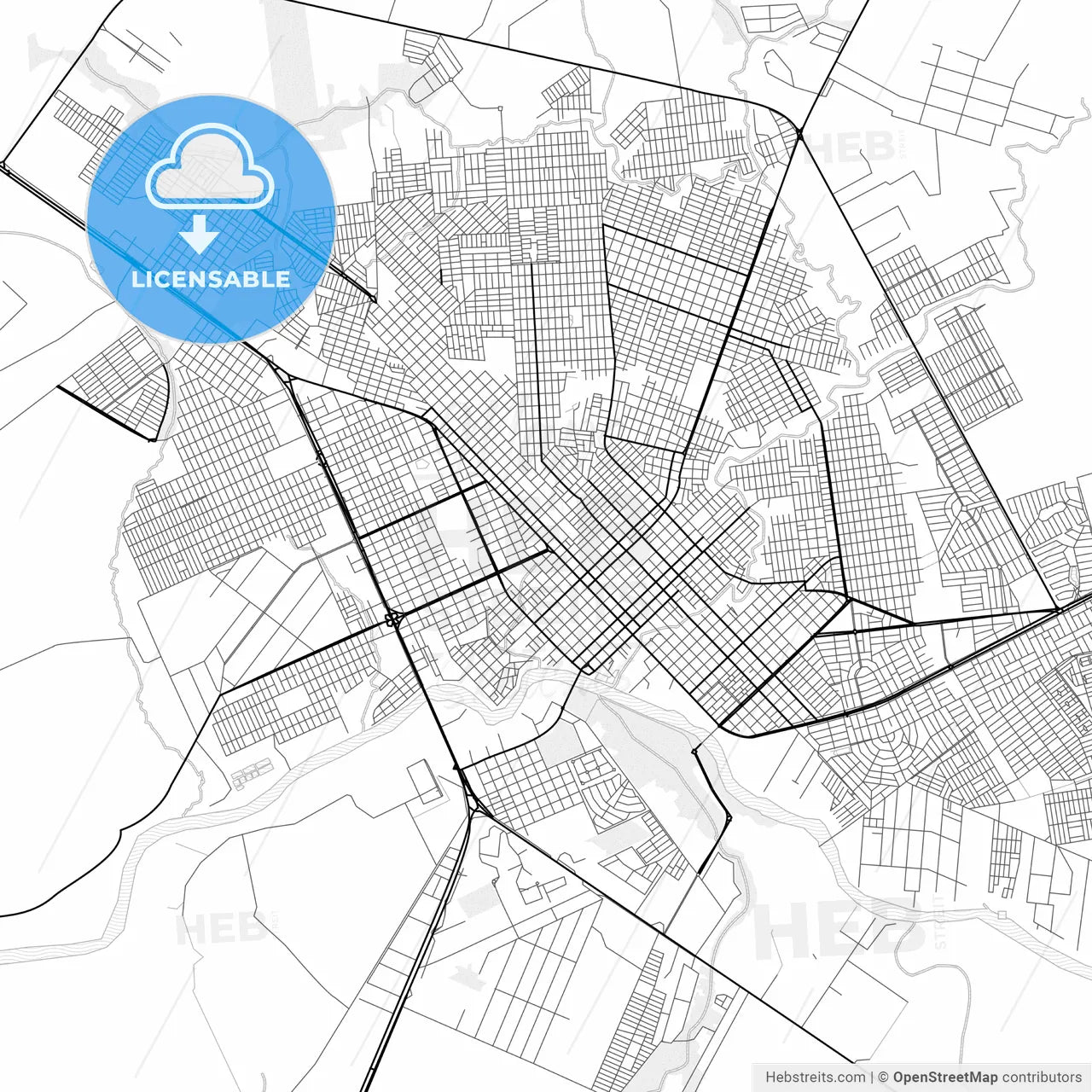 Vector PDF map of Rondonopolis, Brazil