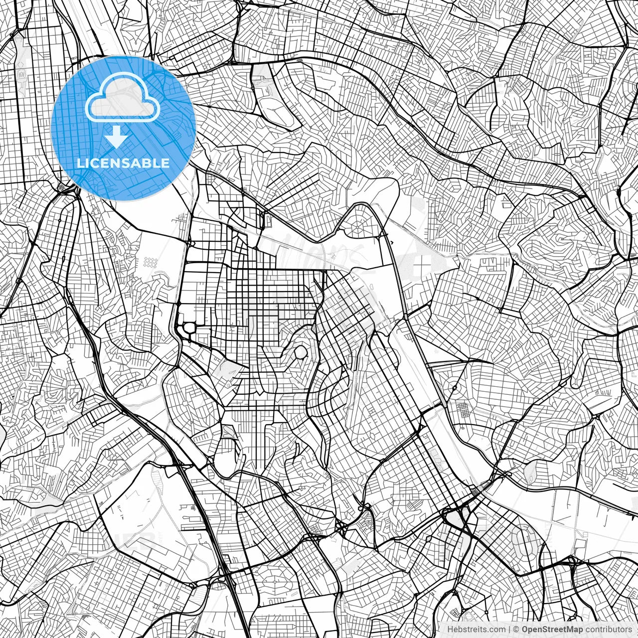 Vector PDF map of Sao Caetano do Sul, Brazil