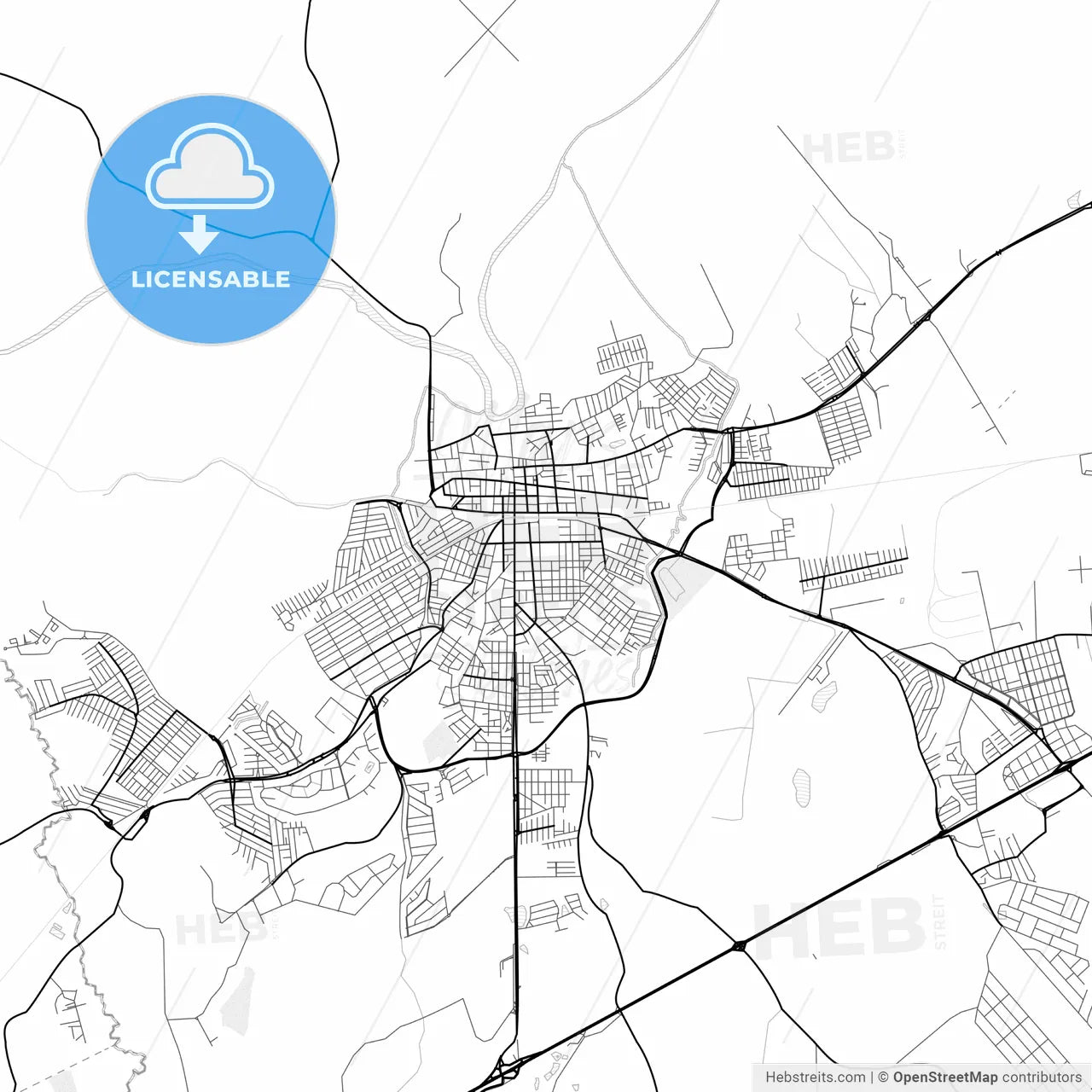 Vector PDF map of Pindamonhangaba, Brazil