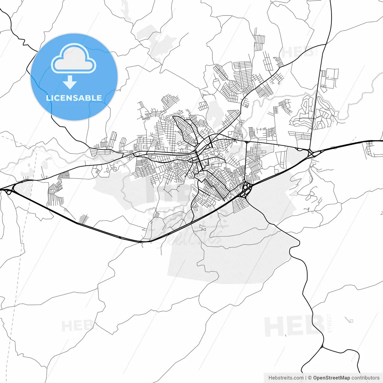 Vector PDF map of Vitoria de Santo Antao, Brazil