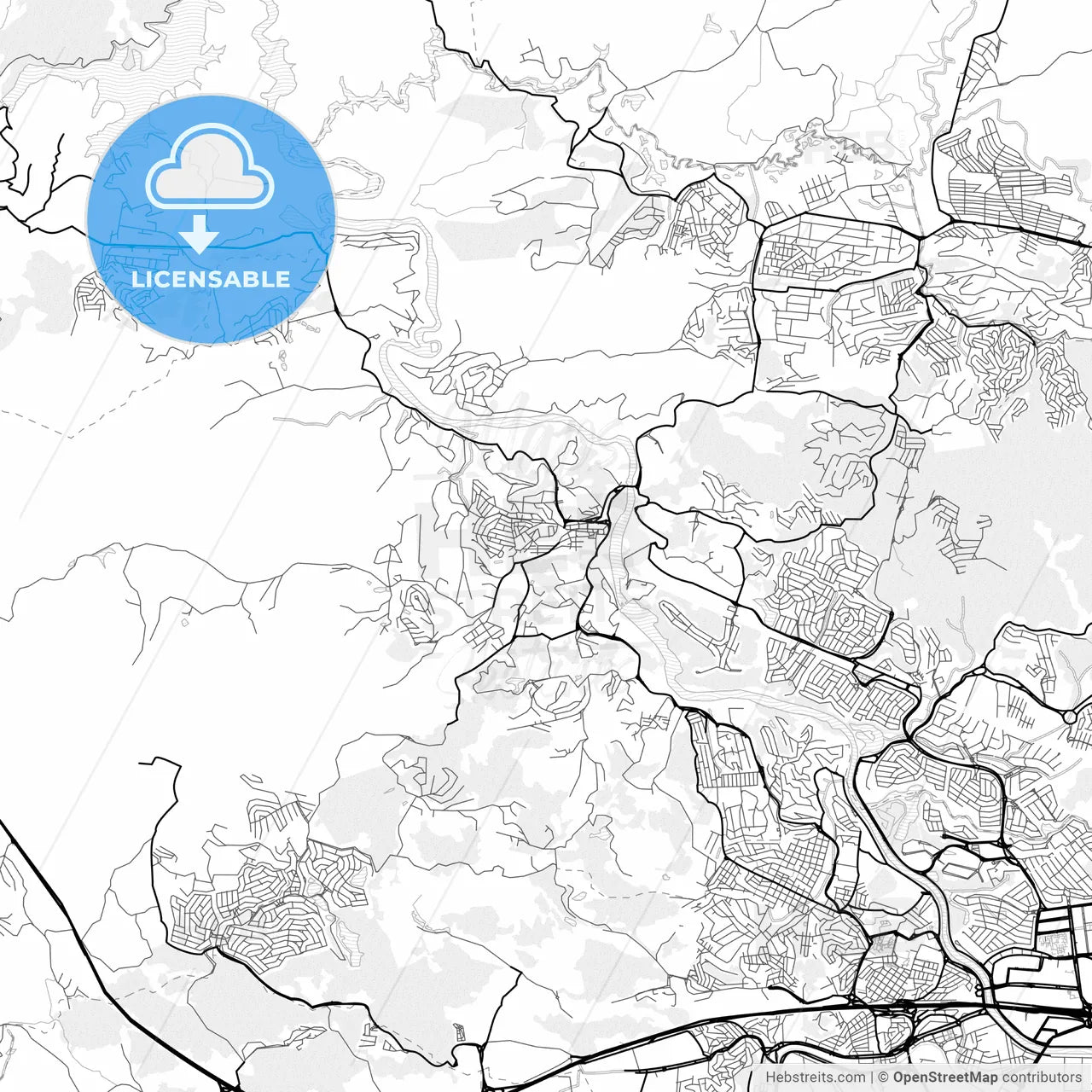 Vector PDF map of Santana de Parnaiba, Brazil
